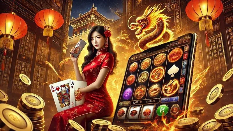 Ilustrasi permainan slot bertema di AT777
